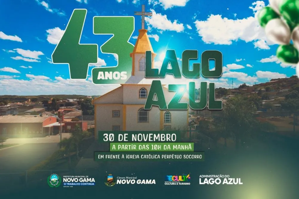 Lago Azul celebra 43 anos com programação especial neste domingo