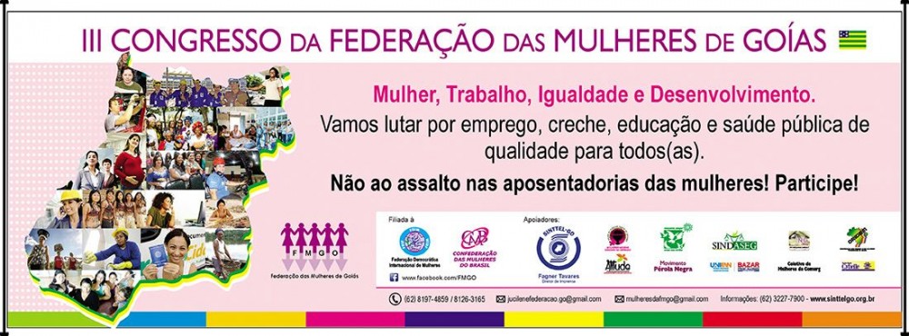 Goiânia: Congresso da Federação das Mulheres em Goiás será realizado em maio